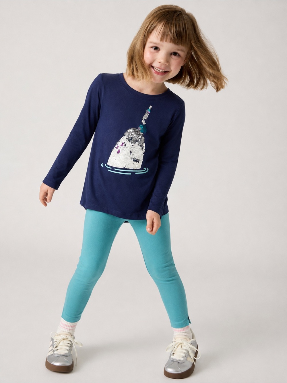 Cat & Jack Tommy Bahama Girls Outfit Size 6 Blue Narwhal Leggings